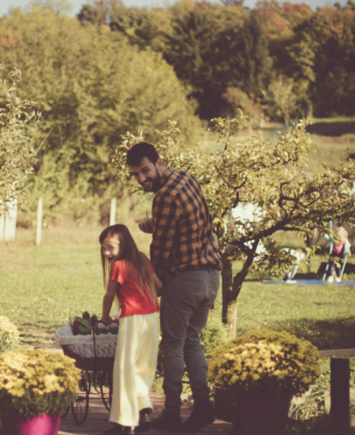 Father and Daughter Gardening
