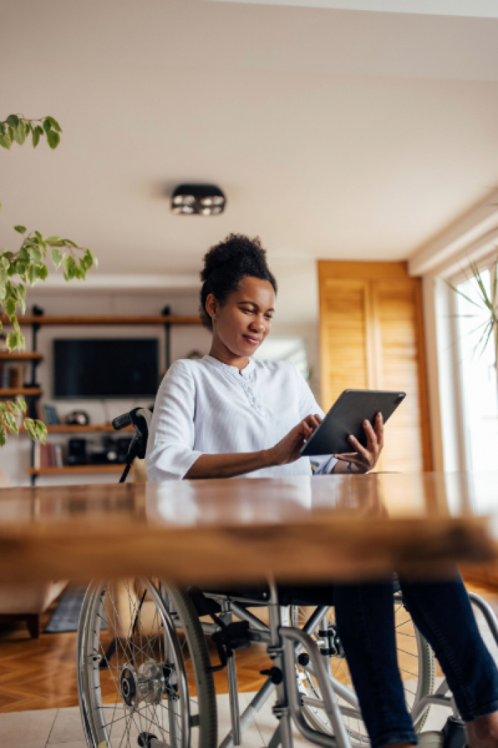 Woman using tablet