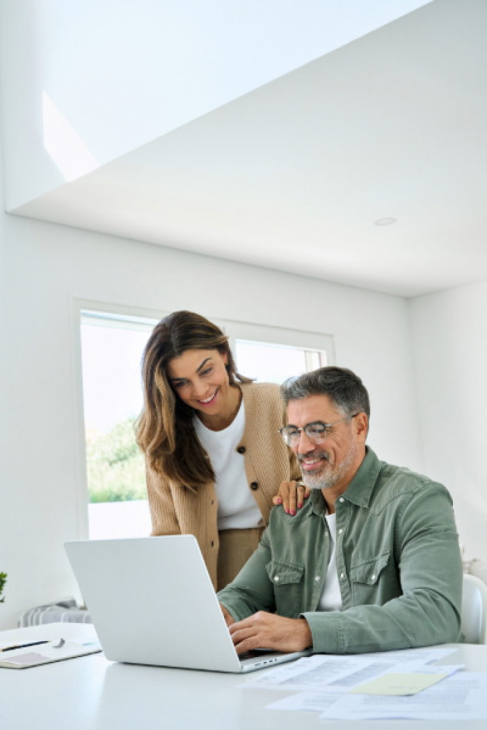 Husband and wife reviewing Payment Protection