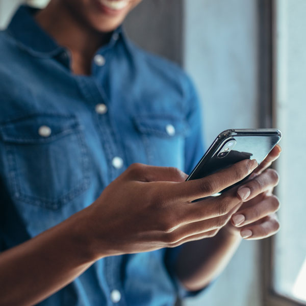 Member using their mobile banking app