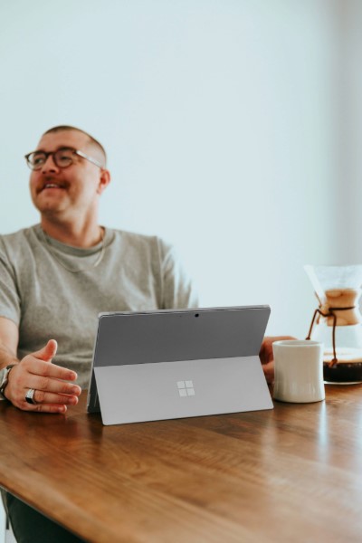 Man working on laptop